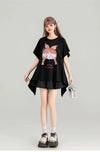着回し力抜群 ゆったり ファッション感満々 ロング丈 2色半袖Tシャツ＜F-11068＞