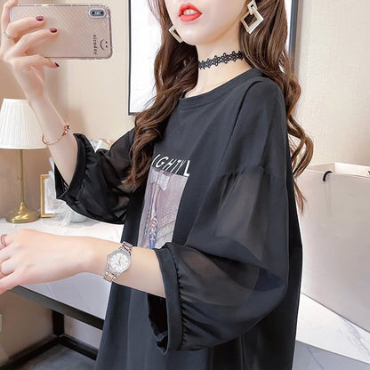話題沸騰中   切り替え ゆったり 着せ トップス Tシャツ ＜F-2075＞