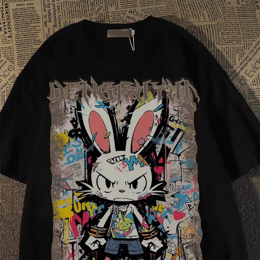 着回し力抜群 特別デザイン カジュアル プリント 全3色 半袖 Tシャツ F-8810