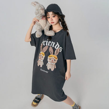 好感度UP カジュアル 大人可愛い プリント ルームウェアワンピースF-8944