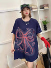 個性的なデザイン プリント ラウンドネック 半袖 Tシャツ カットソー＜F-8273＞