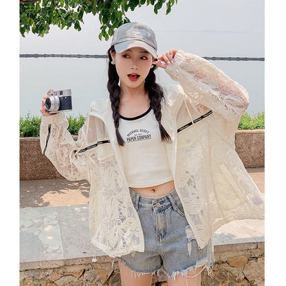 数量限定   美人度アップ 冷房対策 UVカット フード付き パーカー＜F-4975＞