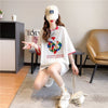 とてもデザイン性の高いモザイクエレメント半袖Tシャツ<F-2986>