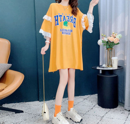 話題沸騰中 ビッグロゴ プリント ゆったり 半袖Tシャツ 全3色＜F-8252＞