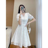 着回し力抜群 エレガント 上品 レース Vネック ワンピースF-8877