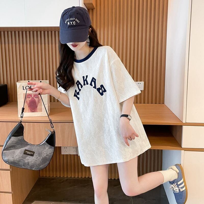 エレガント 早い者勝ち 絶対流行 カジュアル 2色選択 Tシャツ<F-11581>