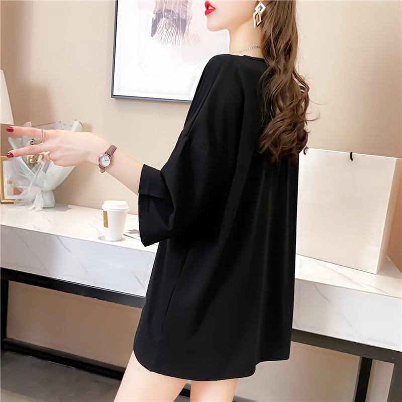 売れ筋 アルファベット Vネック フェイクレイヤード ゆったり 着?せ 半袖 Tシャツ ＜F-2005＞