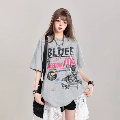 ファッション 早い者勝ち 絶対流行 カジュアル 2色選択 Tシャツ<F-11580>