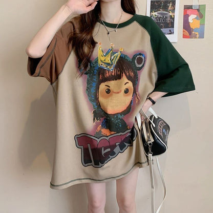 話題沸騰中 ビッグロゴ お勧めカラーマッチング ゆったり 半袖Tシャツ＜F-8350＞