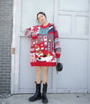 絶対欲しいクリスマスロゴゆったりニットセーター全2色   <F-4557>