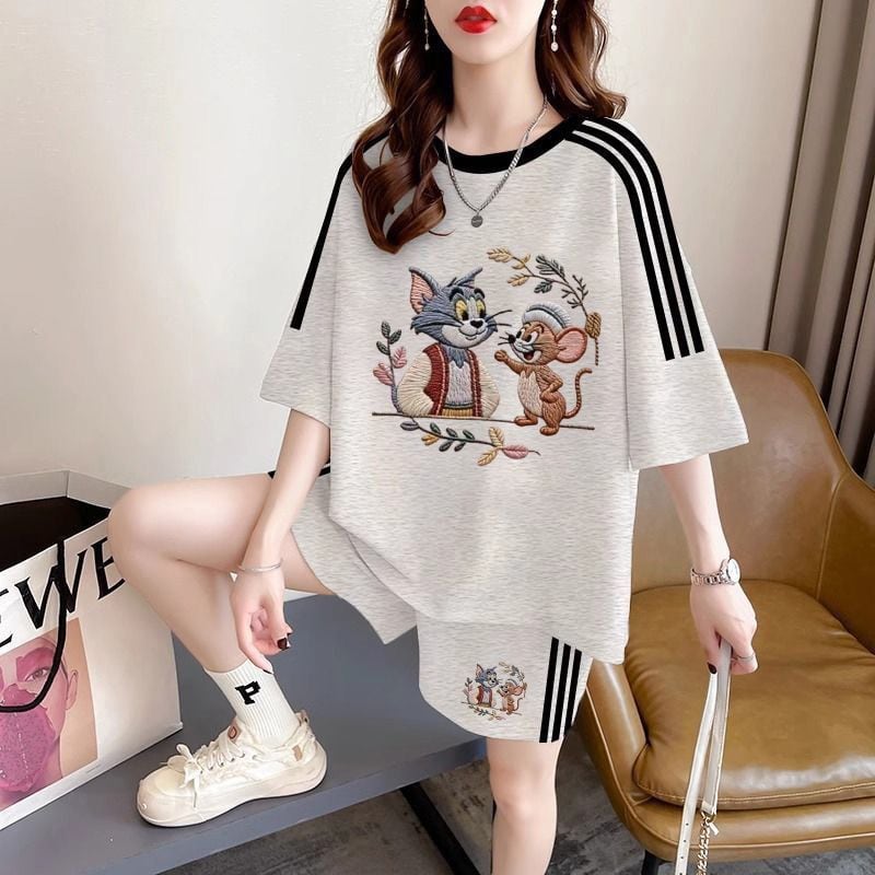 柔らか素材 半袖 Tシャツ＋パンツ セットアップ F-13236