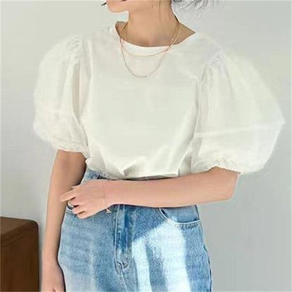 美人度アップ 早い者勝ち 大人可愛い カジュアル 共2色 Tシャツ<F-12140>