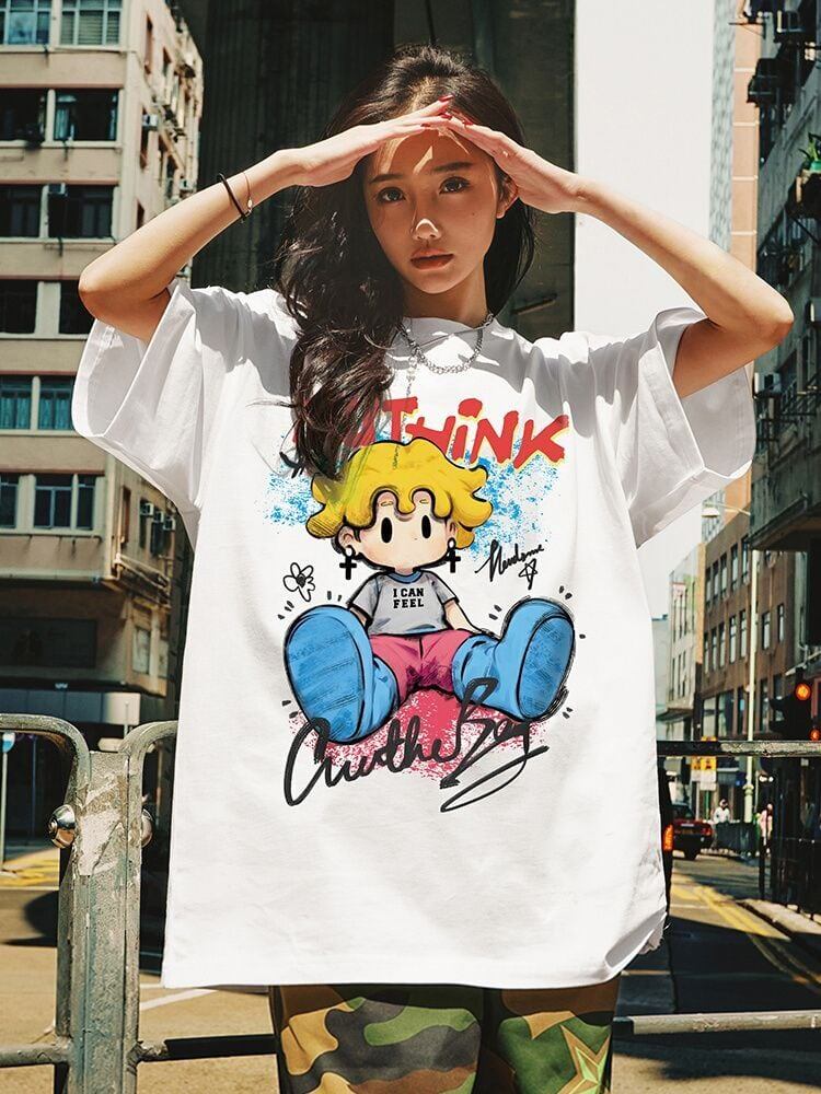 話題沸騰中 目を奪われる 流行新作 カジュアル ゆったり 全2色 半袖Tシャツ＜F-9295＞