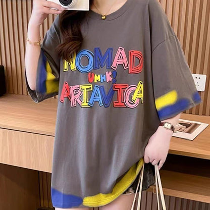 【半額！期間限定！！】着回し力抜群 個性派 ファッション プリント 3色選択 半袖Tシャツ＜F-8589＞