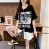 絶対流行 レイヤード風 レース プリント全2色 半袖TシャツF-8821