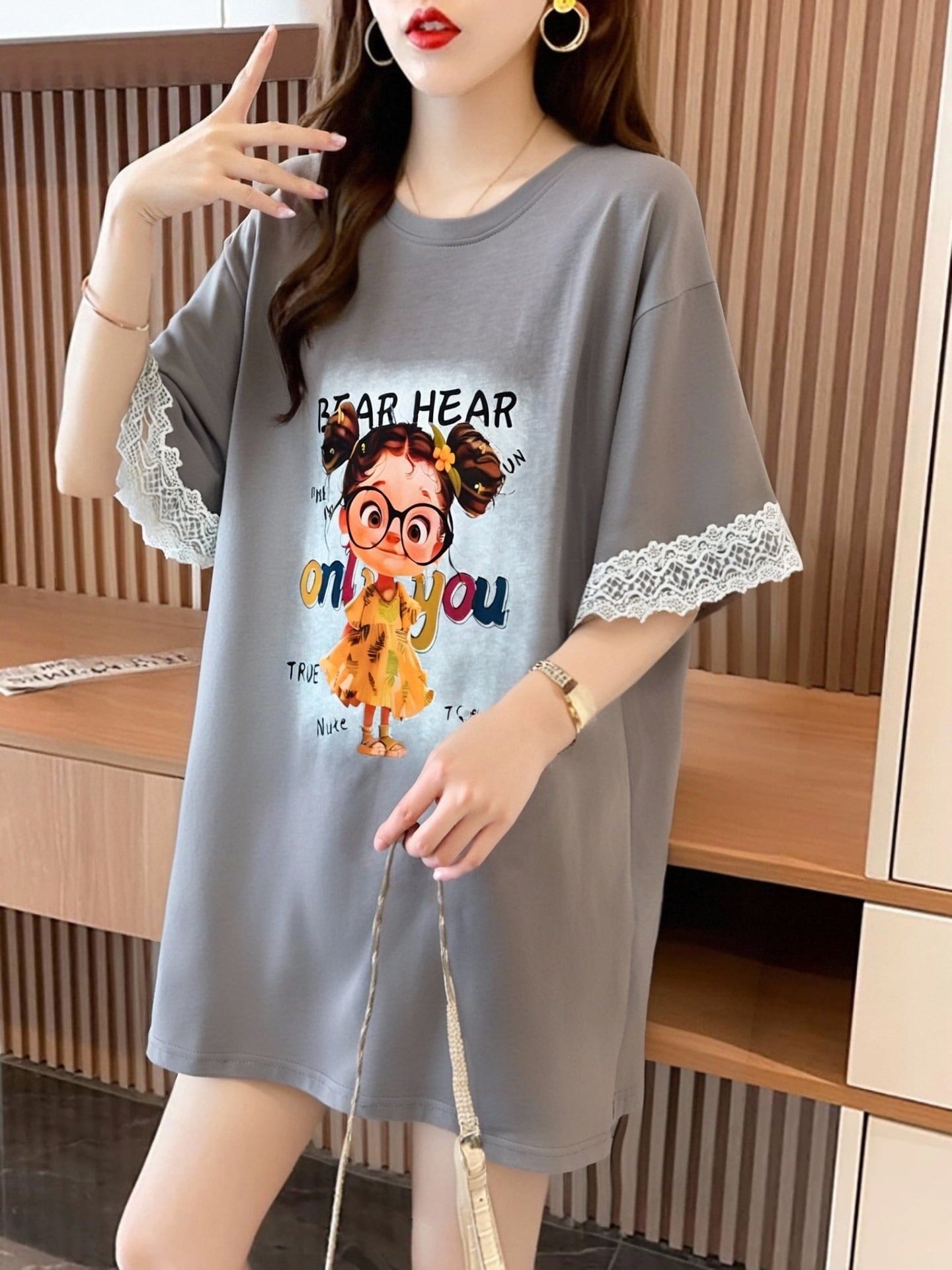 美人度アップ カジュアル 好感度UP 全4色 半袖 Tシャツ ＜F-11118＞