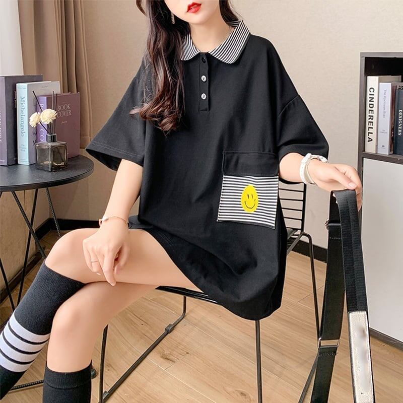 カジュアル 3色選択可 お洒落 ストライプ Tシャツ カットソー＜F-3068＞
