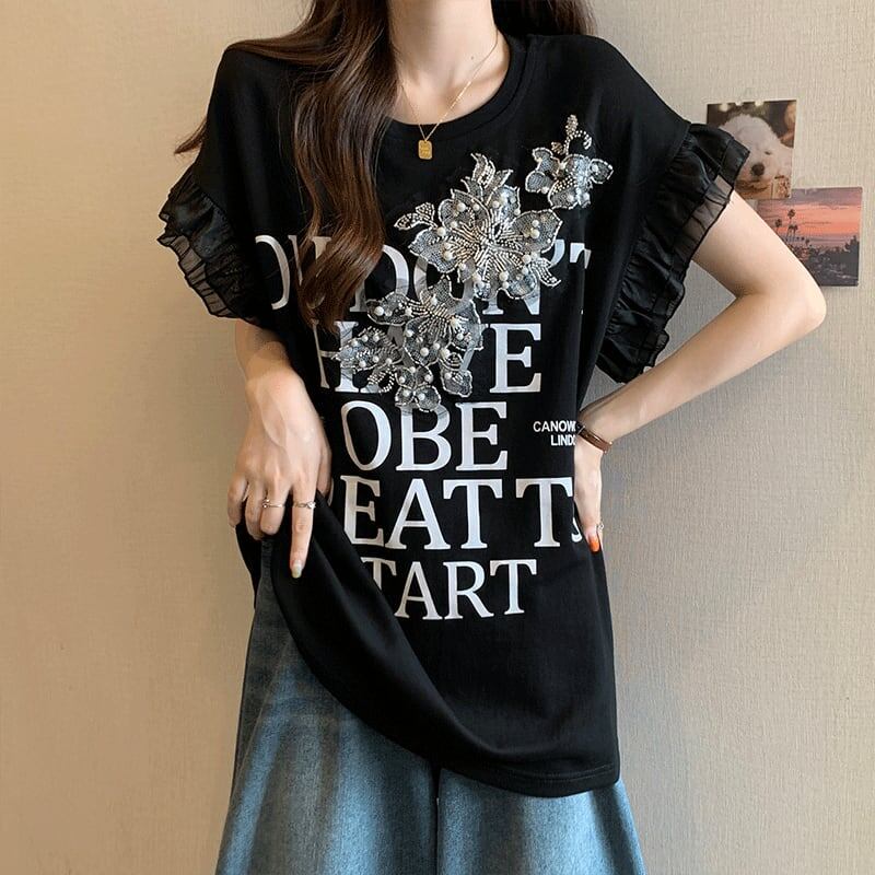 大好評 特別デザイン 着回し力抜群 ゆったり 全2色 半袖Tシャツ＜F-8826＞