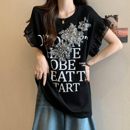 大好評 特別デザイン 着回し力抜群 ゆったり 全2色 半袖Tシャツ＜F-8826＞