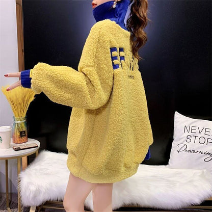 もこもこハイネックボアトレーナー全3色厚手スウェット<F-4394>