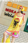 軽い生地が夏にぴったり！ ノースリーブ プリント全2色 Tシャツ カットソー＜F-11359＞