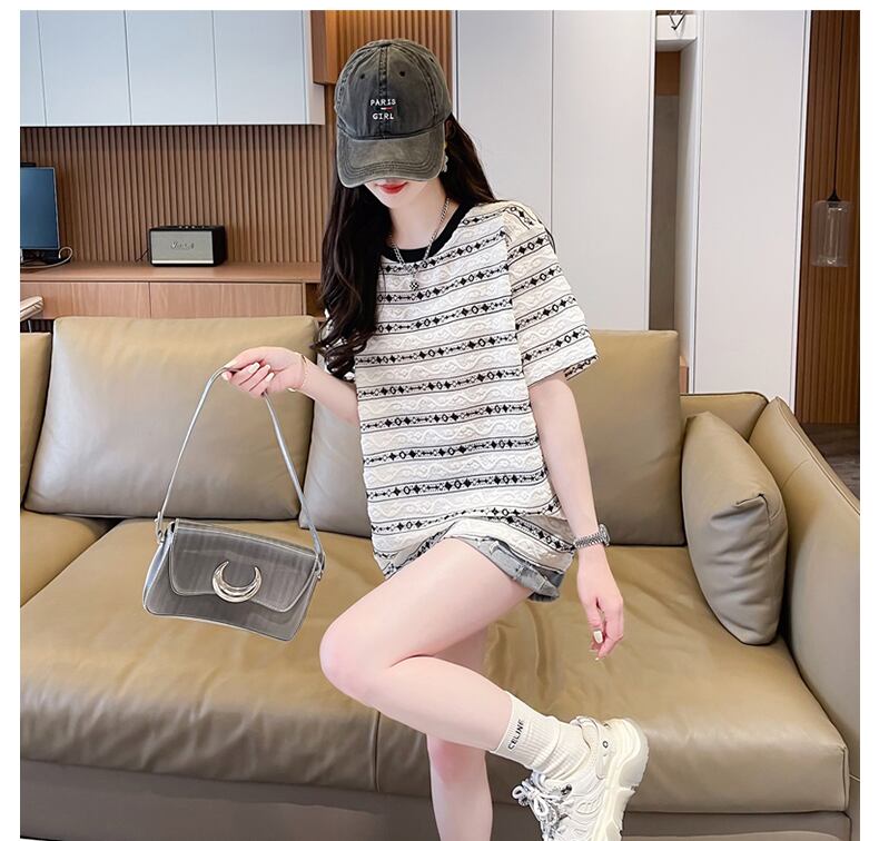 おすすめ ストライプ柄 着心地抜群 半袖 Tシャツ＜F-8264＞