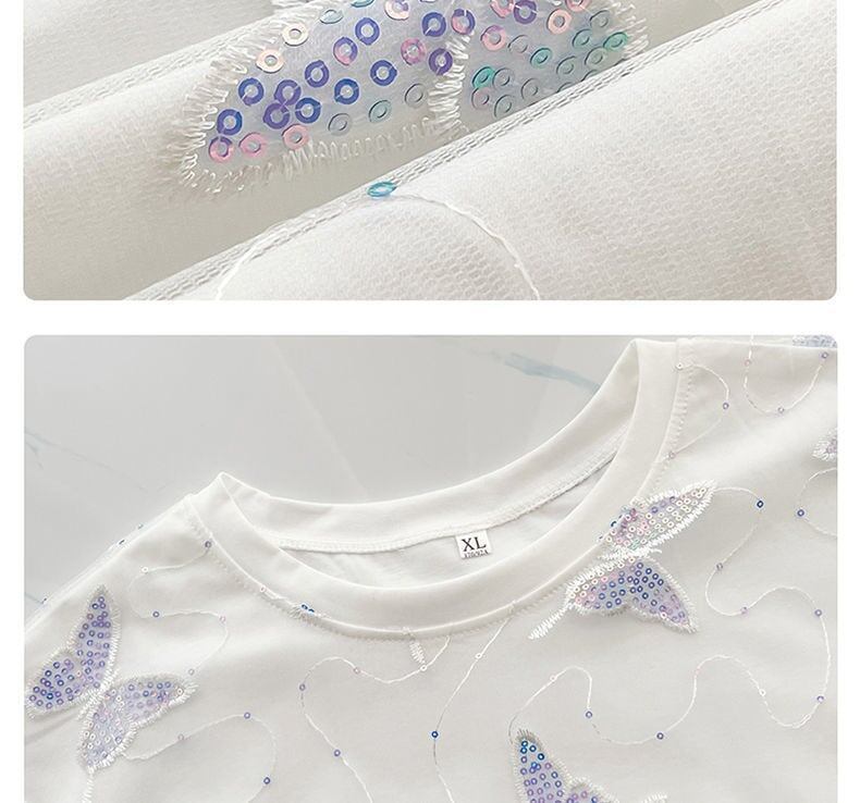 上質   フェミニン 半袖Tシャツ<F-8061>