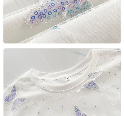 上質   フェミニン 半袖Tシャツ<F-8061>