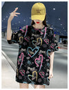 新商品 カジュアル 個性派 プリント ゆったり 半袖Tシャツ＜F-8534＞