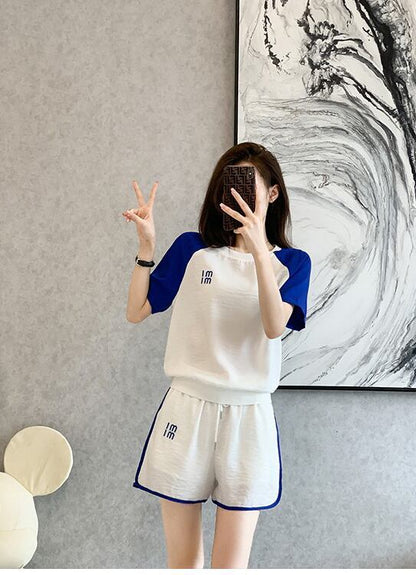 好感度UP カジュアル 絶対欲しい 全2色 半袖 Tシャツ ショートパンツ セットアップ ＜F-8938＞
