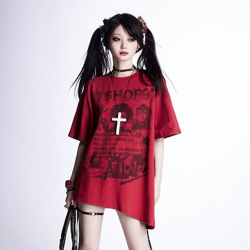 美人度アップ 絶対流行 売れ筋 早い者勝ち カジュアル 2色選択 Tシャツ<F-11522>