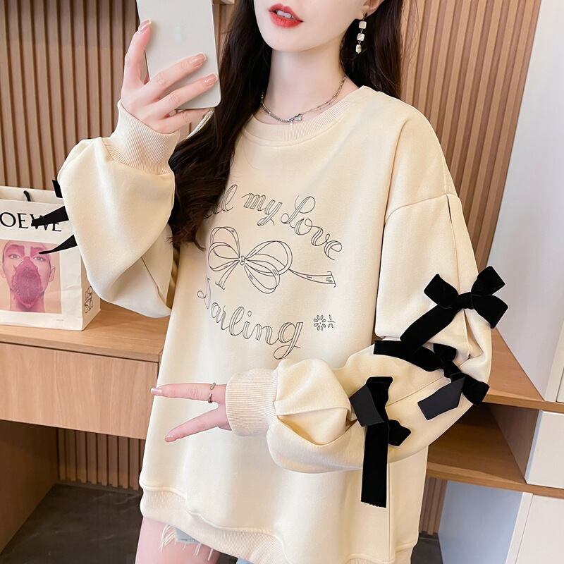 目を奪われる キュート 美人度アップ リボン 全2色 パーカー＜F-9631＞