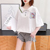 絶対欲しい キュート 定番シンプル 切り替え 全2色 半袖TシャツF-8742