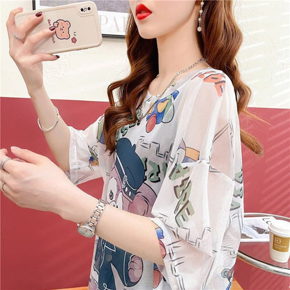 女子マスト 半袖 ラウンドネック ワンピース Tシャツ＜F-8635＞