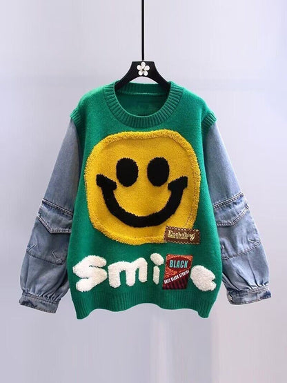 超人気レイヤード風ニットセータートップス三色あり＜F-4195＞