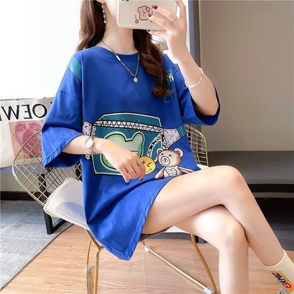 個性的なデザイン 3色選択可 一目惚れ プリント Tシャツ カットソー＜F-3062＞