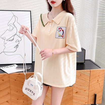 絶対欲しい キュート 定番シンプル 切り替え 全2色 半袖TシャツF-8742