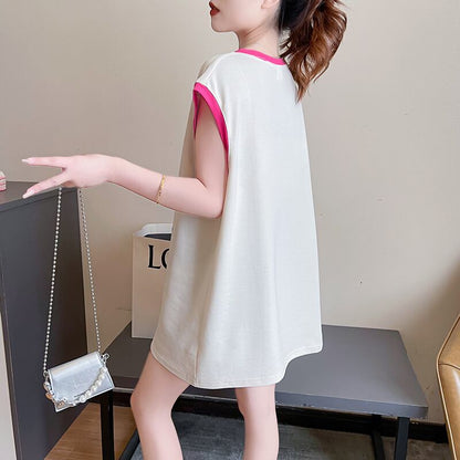 超人気 プリント全4色 軽い生地が夏にぴったり！ ノースリーブ Tシャツ カットソー＜F-9075＞