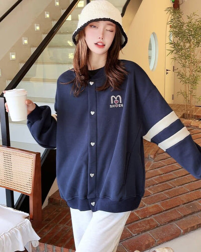 定番シンプル配色   ユニセックスゆったりスタジャン全3色コート＜F-4694＞
