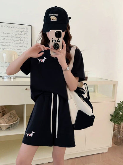 人気上昇中 着心地良い 真夏も快適 カジュアル 全5色 半袖 Tシャツ ショートパンツ セットアップ ＜F-9216＞