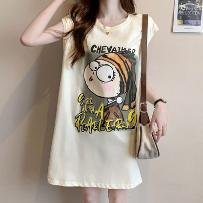 真夏も快適 着心地良い ファッション感満々 プリント全4色 ノースリーブ Tシャツ カットソー＜F-9161＞