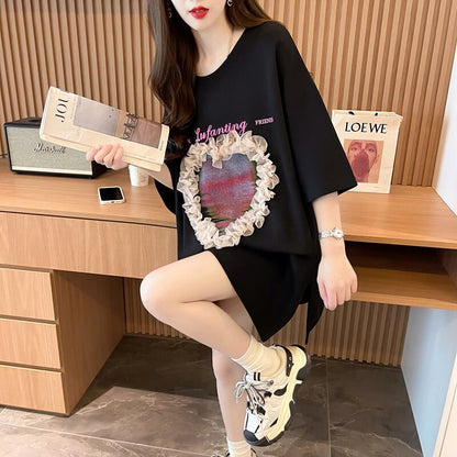 絶対欲しい プリント ロゴ ゆったり 3色半袖Tシャツ＜F-8315＞