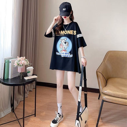 新商品 プリント ファッション ゆったり 全4色 半袖 Tシャツ＜F-11493＞