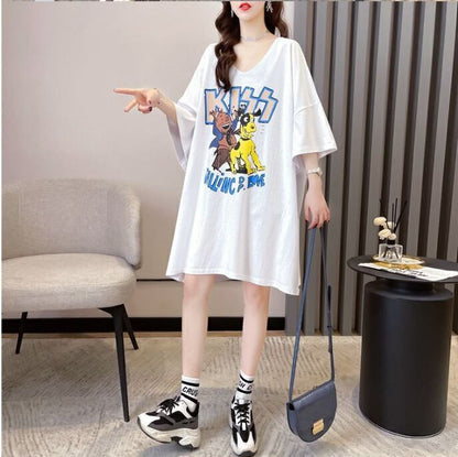 ファッション ゆったり プリント 全4色 半袖 Tシャツ＜F-11518＞