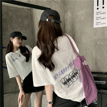 デザイン感   チャーミング Tシャツ カットソー＜F-3538＞