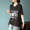 話題沸騰中 ファッション 着回し力抜群 プリント 2色選択 半袖Tシャツ＜F-8621＞