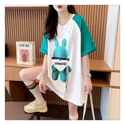 コットンパーソナライズジッパー大ポケットスリット半袖Tシャツ<F-2884>