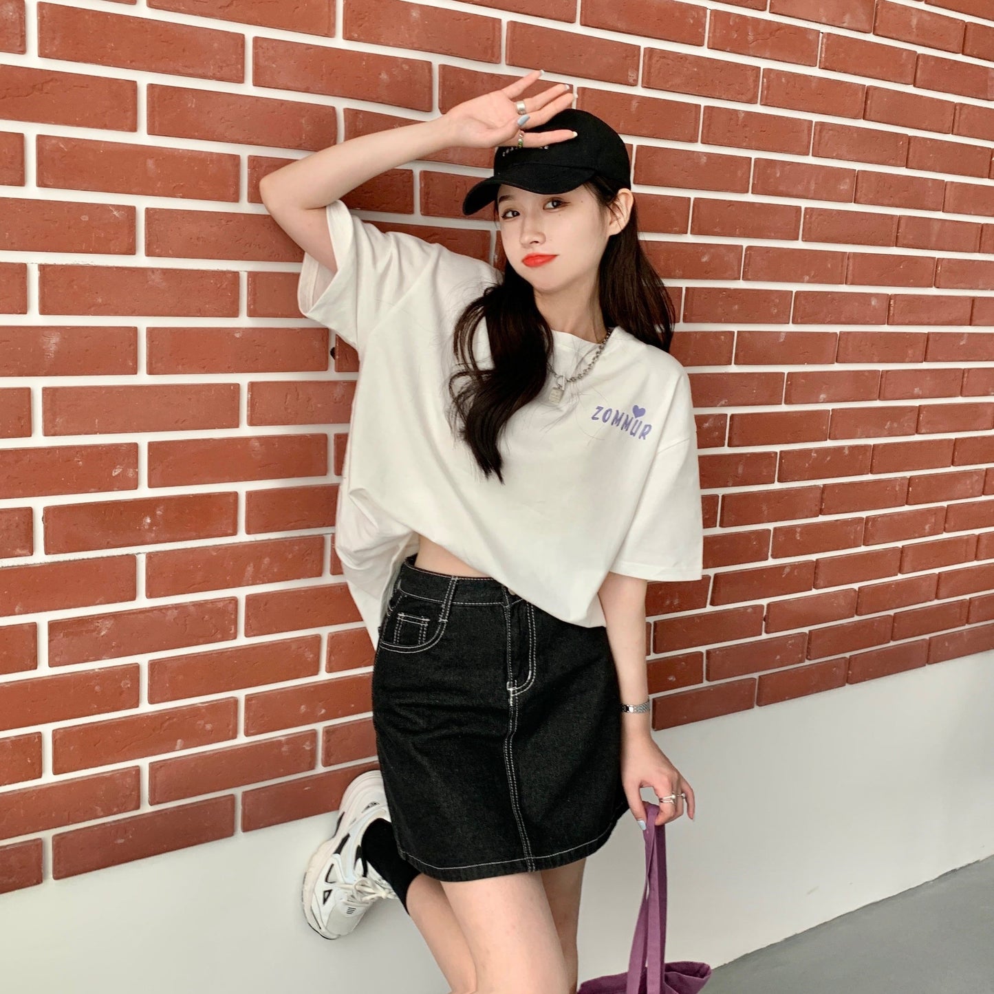 デザイン感   チャーミング Tシャツ カットソー＜F-3538＞