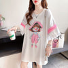 新商品 切り替え キュート ゆったり 全2色 半袖Tシャツ＜F-8349＞