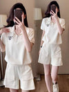 真夏も快適 半袖 カジュアル Tシャツ ショートパンツ セットアップ ＜F-11140＞